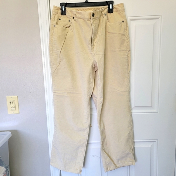Talbots Faux Suede Stretch Straight Leg High Rise Pants Career Fall Size 18 - Picture 1 of 10